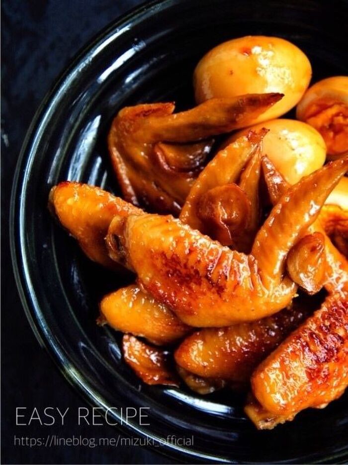 ♡煮込み10分♡手羽先の甘辛煮♡【#簡単#たまご#生姜#煮物】