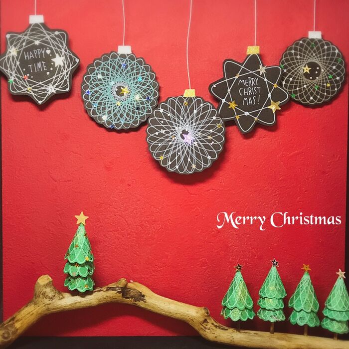 100均くるくる定規でクリスマスを作ろう!