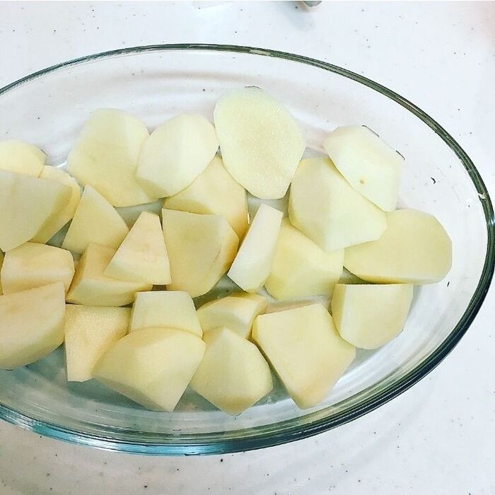 ①じゃがいもを加熱