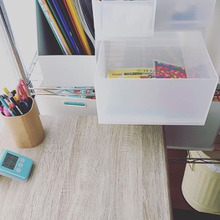 【スチールラックで道具の居場所】子どもが自分で準備が出来る!学習スペースをリビングに。