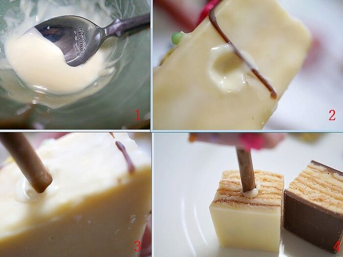 チョコを溶かして使う。