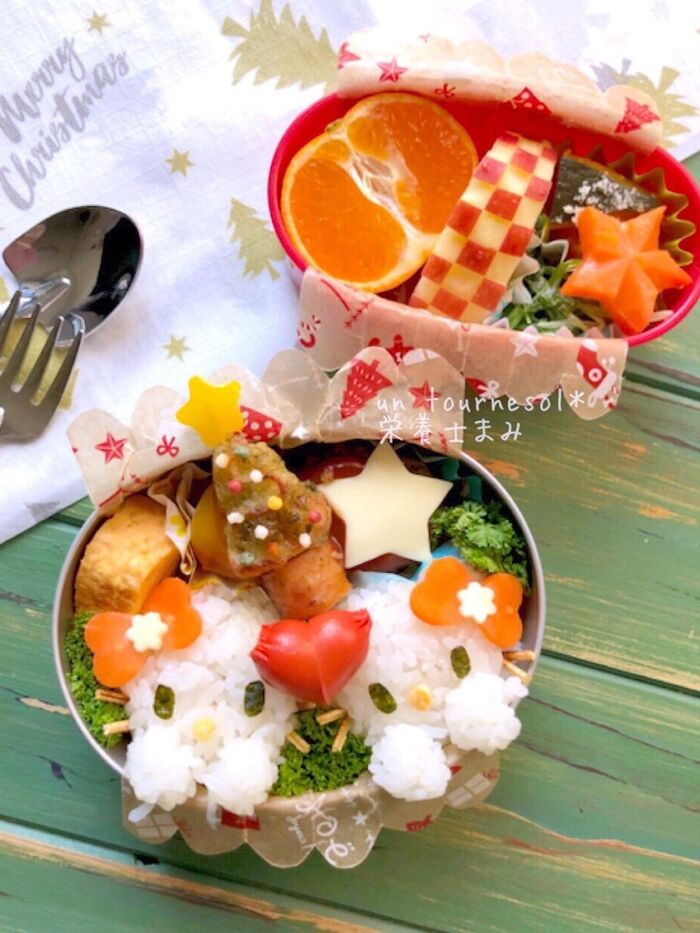 今年最後の❤娘ちゃん弁当❤《12月22日は冬至(とうじ)》【過去レシピ引用】『かぼちゃの塩バター煮』