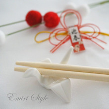 100均★折り目が素敵♡折り鶴の箸置き