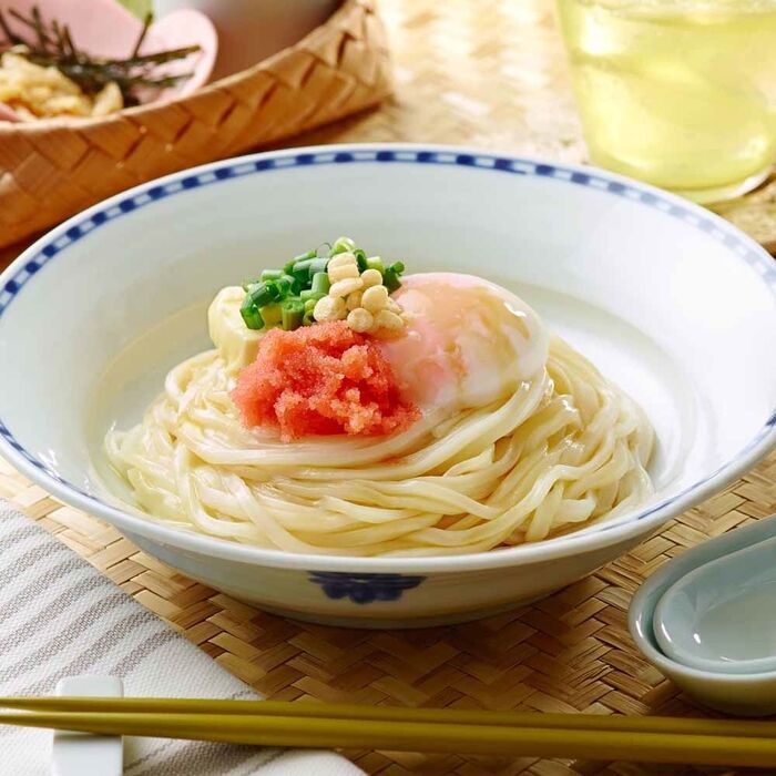 お助け!時短レシピ「明太バター釜玉風うどん」