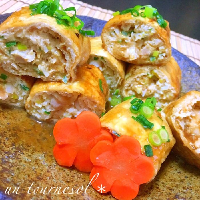風邪予防に♪変わりおせちにも!お揚げのとり巻き煮