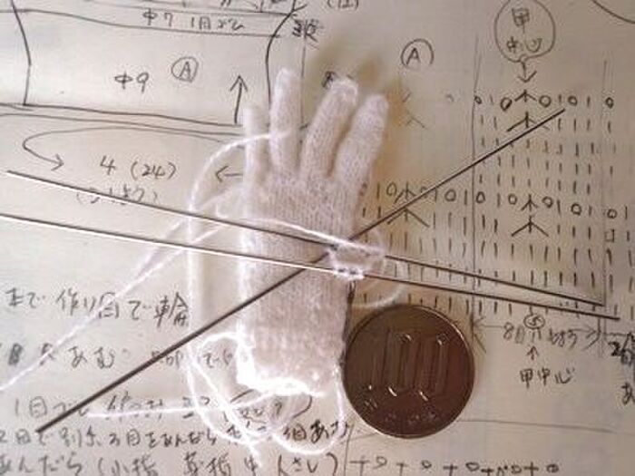 手編みのミニチュア手袋レシピ