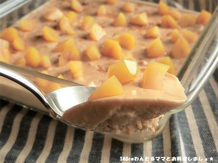 レンジで簡単★黒糖スコップチーズケーキ