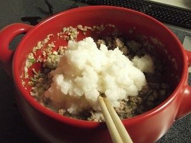 大根おろしと創味シャンタン投入