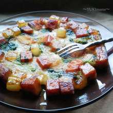 ちぎって食べて♪〜ゴロゴロ野菜とスパムの美味しいお餅〜