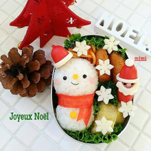 赤いマフラーの簡単スノーマン!クリスマス弁当