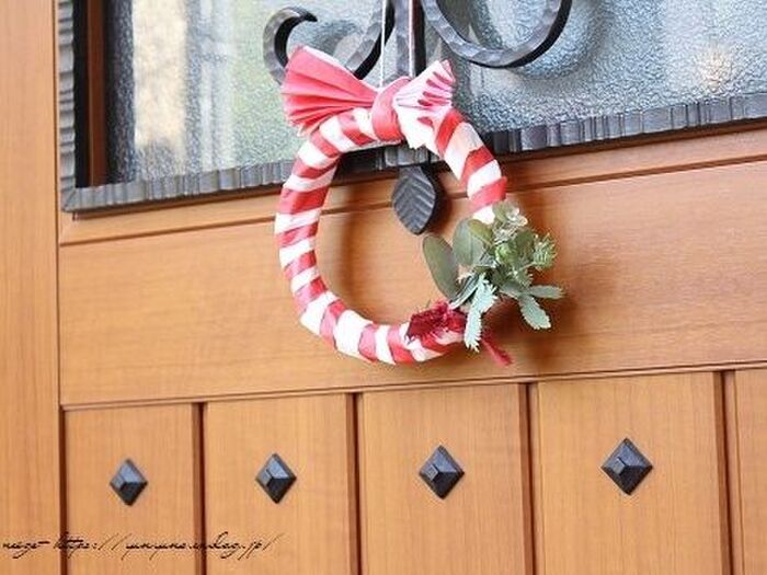 2019年『お正月しめ縄飾り』は100均リメイクで縁起のいい紅白飾り♪