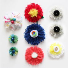 簡単【編まない毛糸小物】花ブローチの作り方*北欧色で手作り