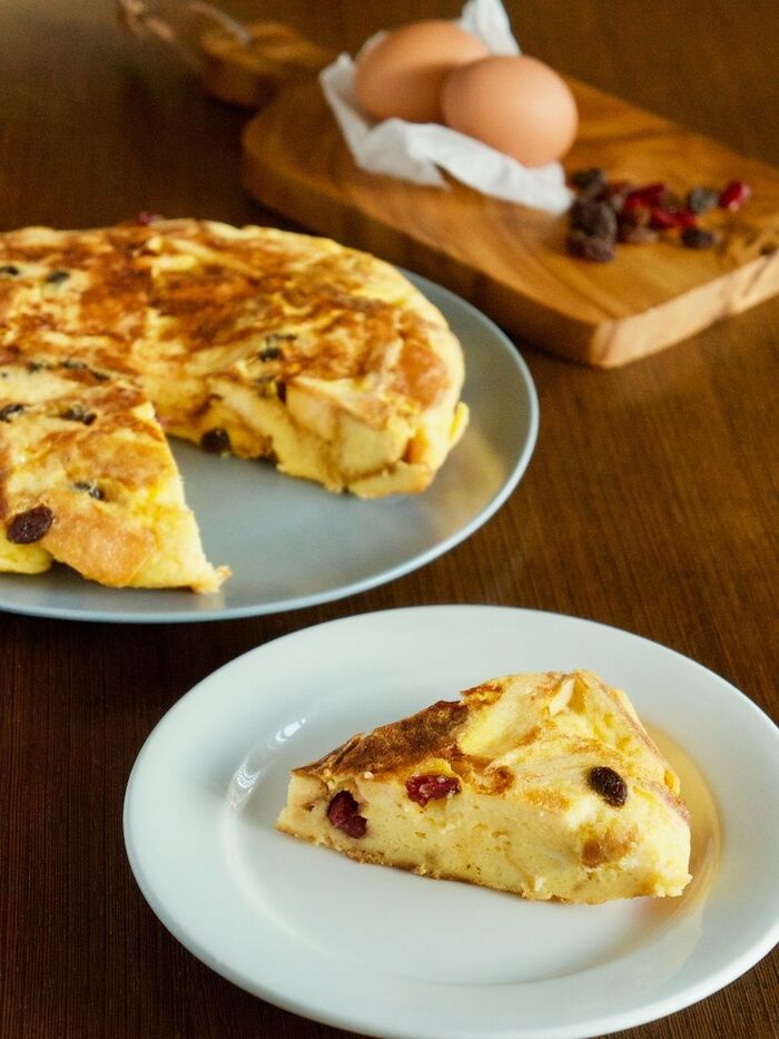 余ったパンの耳で フライパンで作るパンプディング