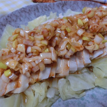 レンチンするだけ☆ キャベツと一緒にできちゃうよだれ鶏