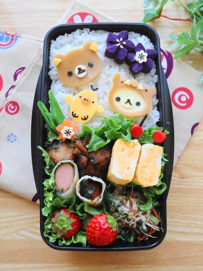 いのしし年のリラックマファミリー弁当