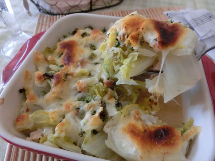 白菜とハムがあれば☆ とろとろつゆだく白菜のチーズ焼き