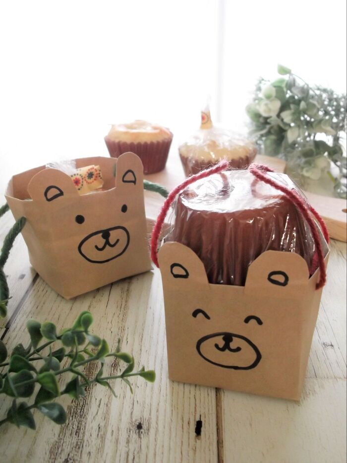 100均の封筒とラベルで!アレンジ自在♪クマさんペーパーバック