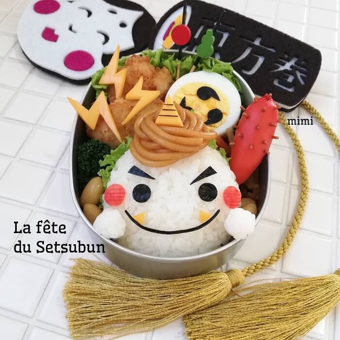 ひょっこりはんな鬼ちゃんで節分弁当