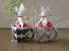 包んでねじるだけ★ペパナプと紙コップでマリメッコ風マグカップラッピング♪