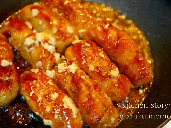3.タレで煮詰め、仕上げに生姜!
