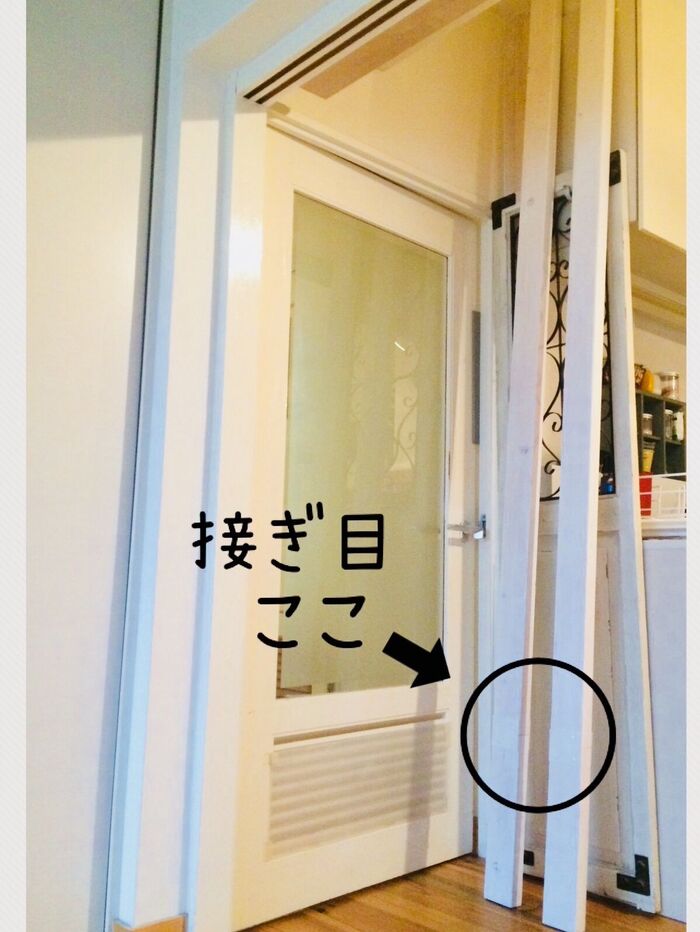 つないだ材を立ててみました。