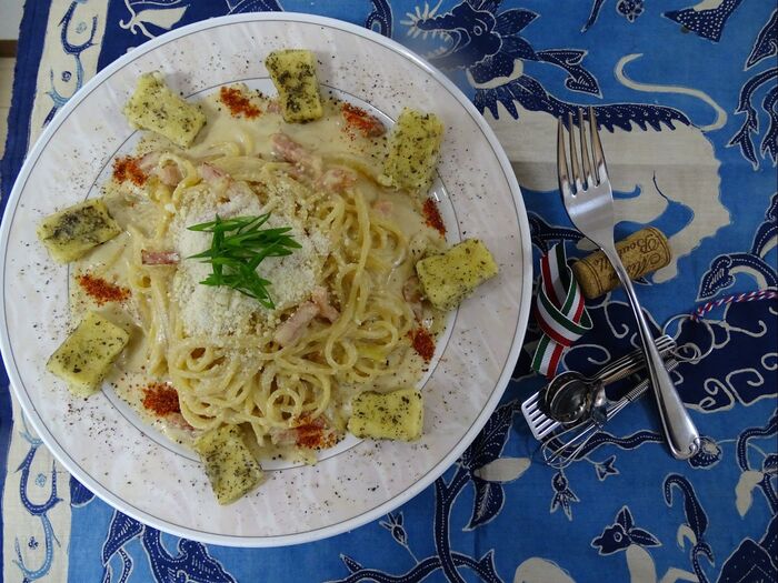 やさしい味わい高野豆腐のパスタ、乳製品freeグルテンfree・・・・小さな天ぷらはまさかの・・・