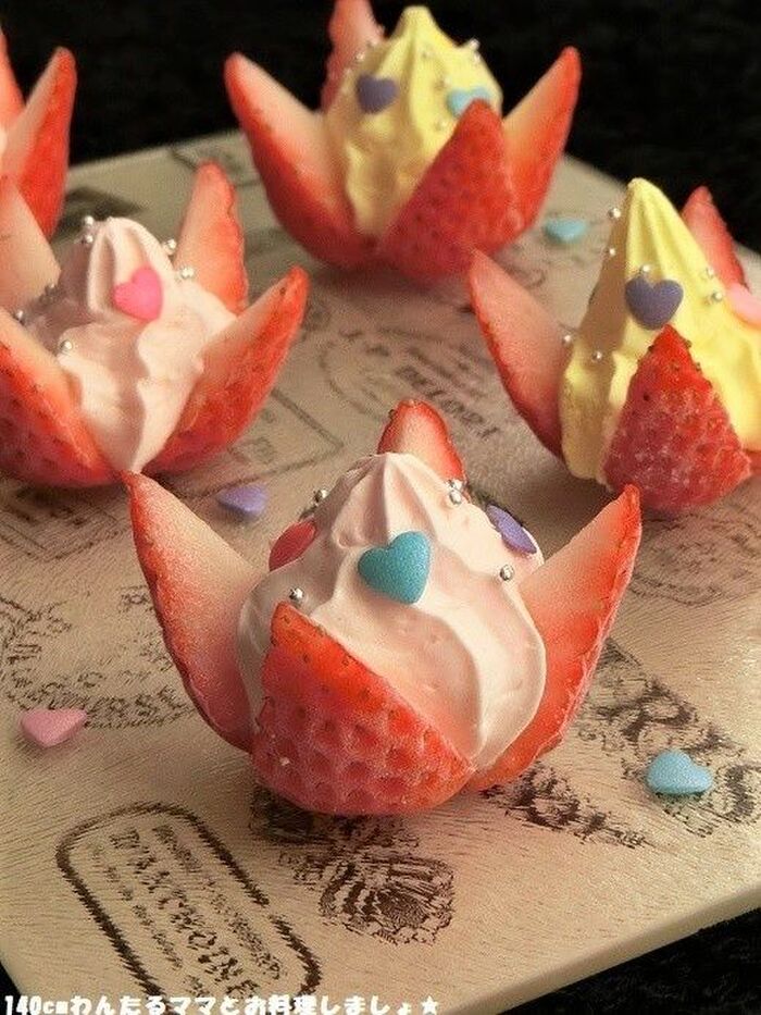 簡単★イチゴのオシャレアイス