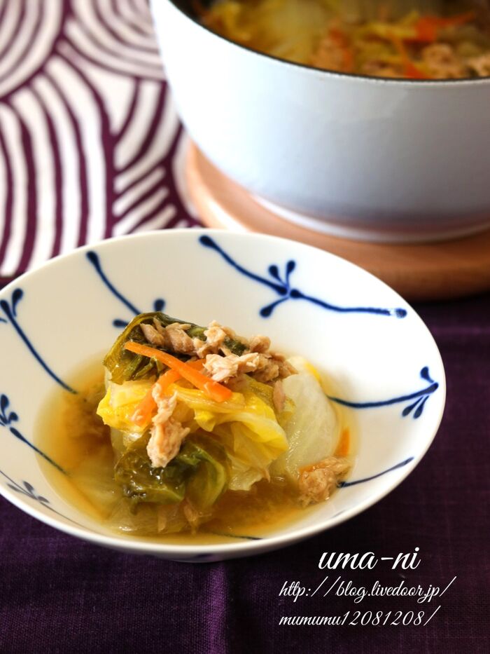 白菜とツナの旨煮・ほんのり白味噌味。