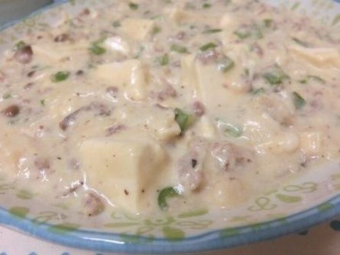つぶつぶとろ~り♪ 麻婆豆腐風ホワイトシチュー