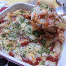 缶詰2つでズボラ♪ さばとスライスポテトのラザニア風