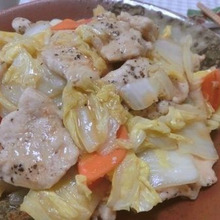 オイスターソース+酢がウマい♪ 白菜と鶏むねのオイ酢炒め