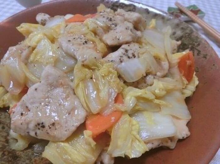 オイスターソース+酢がウマい♪ 白菜と鶏むねのオイ酢炒め