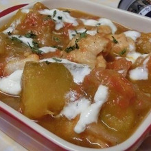ルゥもソースも水も不使用☆ かぼちゃと鶏のトマトシチュー