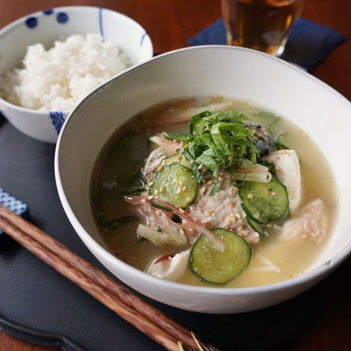 サラサラっとかき込める美味しさ!サバ水煮缶の冷や汁風