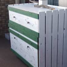 「すのこ」を活用して、、、、、ベランダに置く、「収納チェスト」をつくりました~