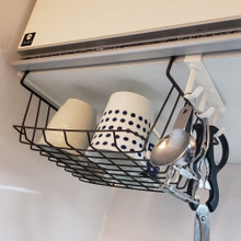 重宝してます!シンク上の棚下に水切り収納♪