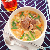 おうちで簡単!韓国風レシピ「牛肉のピリ辛クッパ」