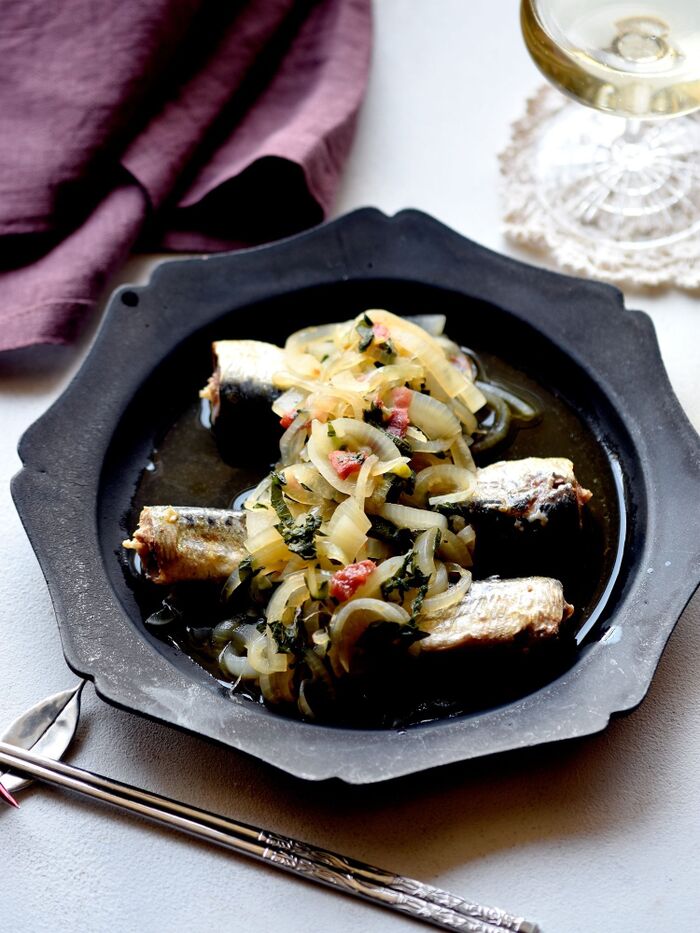 【缶詰活用】いわしの缶詰×酢たまねぎ♥健康おつまみ的な魚のおかず