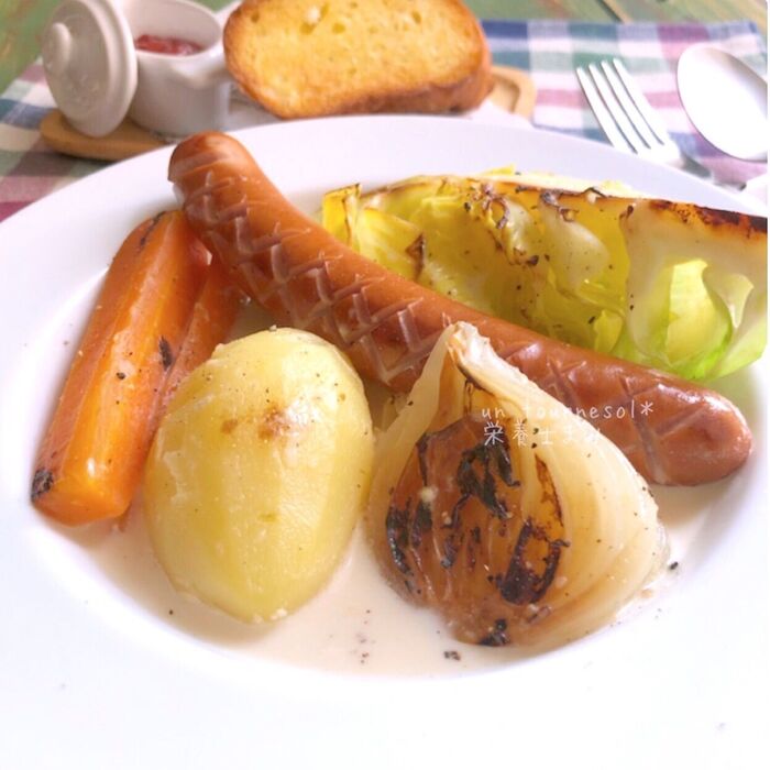 【娘ちゃんのランチメニュー】過去レシピ❤焼き野菜の豆乳ポトフ♪ランチ