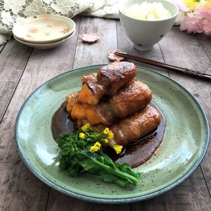 甘辛だれでご飯が進む!豚肉の海苔チー焼き
