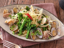 菜の花とアサリのペペロンチーノ