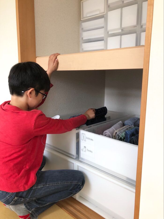 出し入れしやすいよう上部に余裕をもたせた