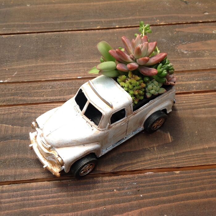 セリアのクラッシックトイカーとミニ盆栽鉢でリメトラ鉢diy!