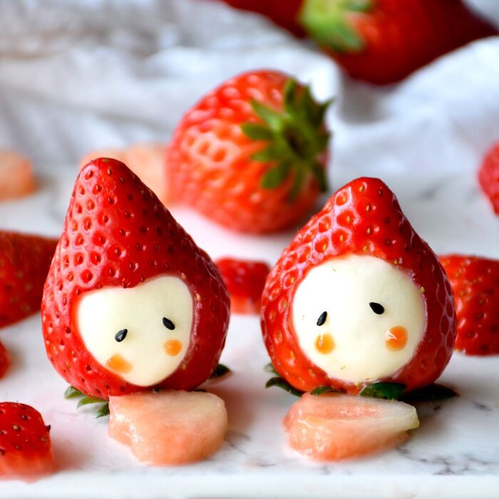 【果物のおかず】すぐ出来❤いちごモッツアレラ おつまみにもなるちょこっとスイーツ