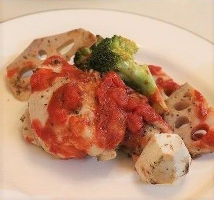 オレガノで♪ヘルシー*チキンと根菜のオーブン焼き☆