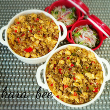 母とムスコのラブラブおソロ♡簡単♪ナポリタンそぼろどーん弁当