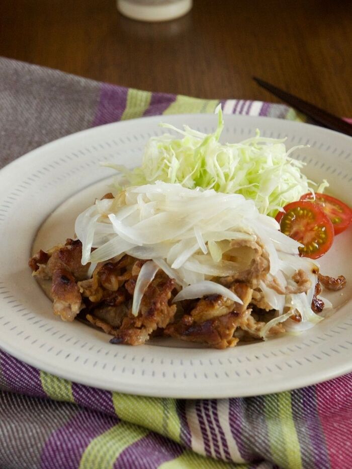 新玉ねぎがたっぷりでおいしい♪豚肉の生姜焼き