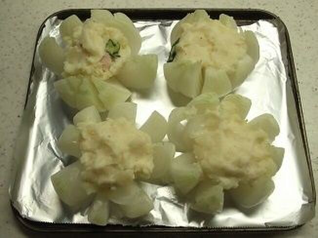 トースターの天板にのせて