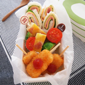 新生活応援!簡単ランチレシピ「串カツ&ロールサンド弁当」