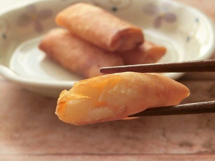 冷凍フライドポテトのツナマヨミニ春巻き